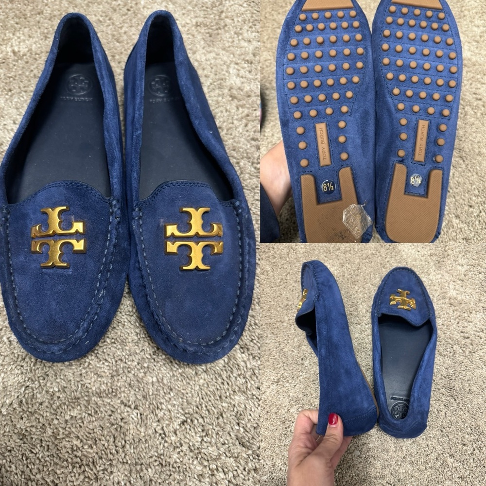 NEW STUNNING AND CONFORTABLES  Blue Tory Burch Suede Everly Driver Loafers